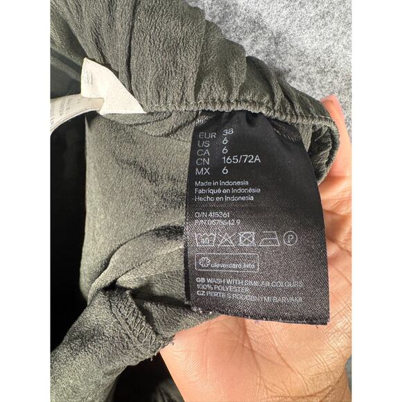 H&M Pants Women 6 Green Pull On Straight Relaxed‎ Stretch Vacation Summer Resort - Picture 7 of 8